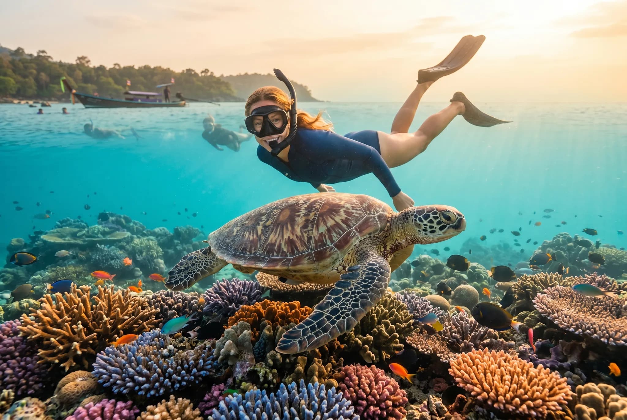 Snorkeling avec tortues